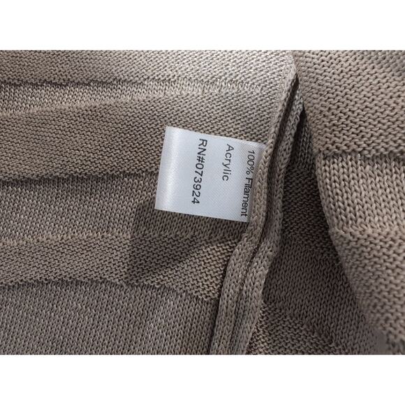 Ming Wang Beige Tan Crochet Knit Open Cardigan Sweater Size Petite Large Classic - Picture 3 of 5